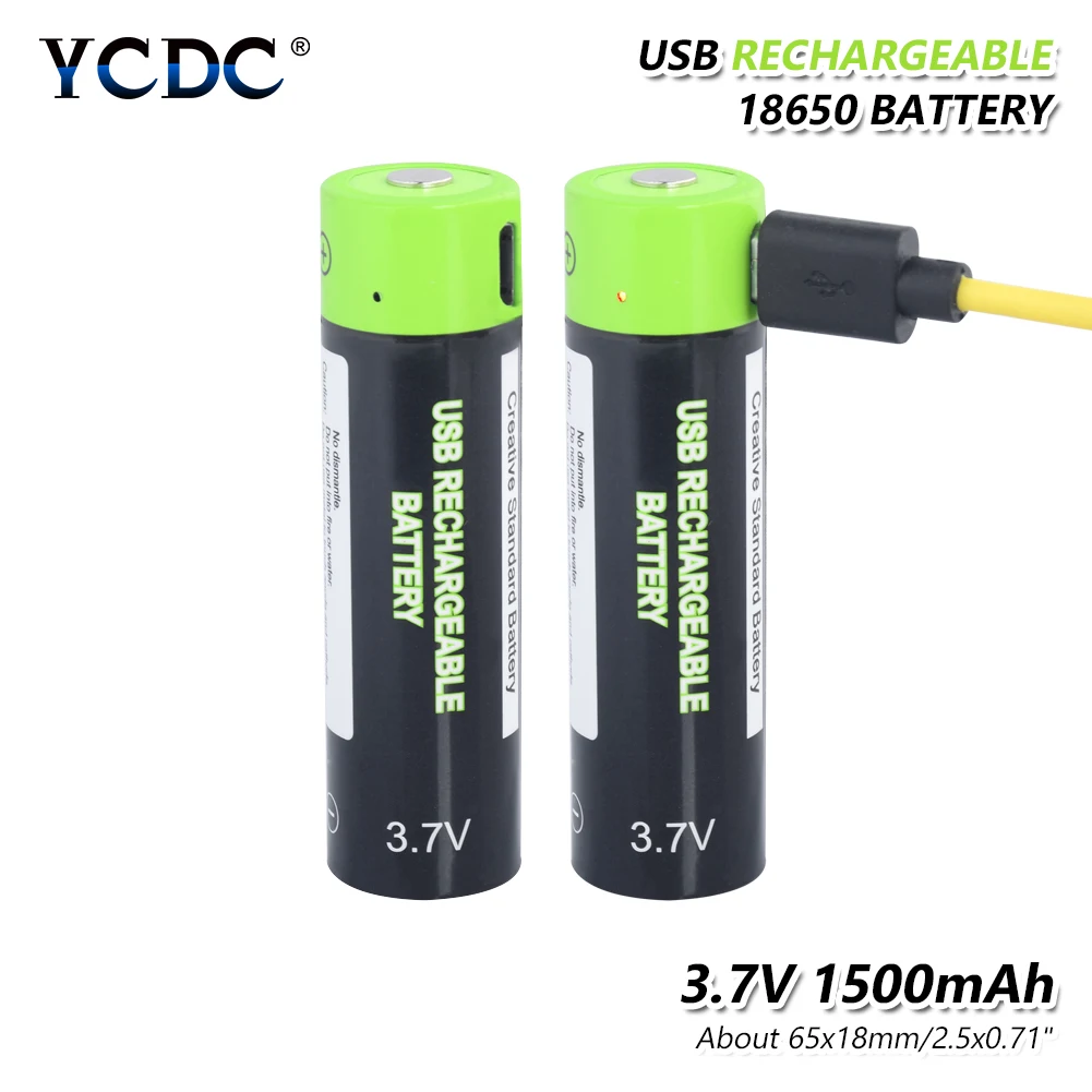 18650 USB перезаряжаемая литиевая батарея 1500 mAh кабель зарядное устройство Комплект для аккумуляторы с контроллером литий-полимерная литий-ионная батарея Bateria