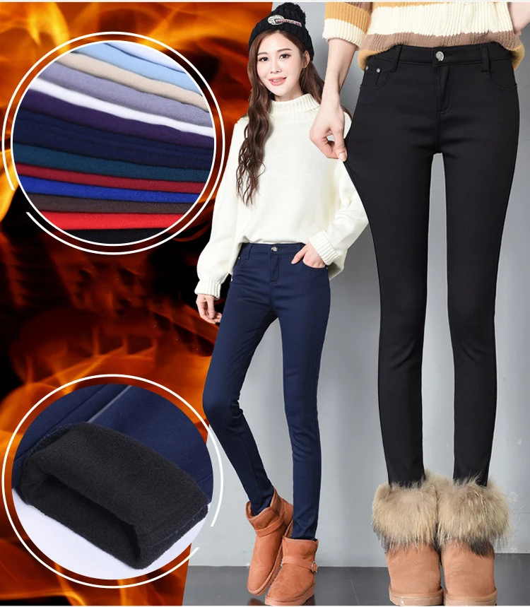 Weweya зимние джинсы для женщин, теплые плотные бархатные обтягивающие джинсы-карандаш, женские брюки с высокой талией Плюс кашемировые разноцветные джинсы
