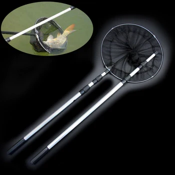 

High Quality 1.5m 16cm length Retractable Telescoping Pole Foldable Fishing Brail Landing Net Tackle Cube Tackle Triangle