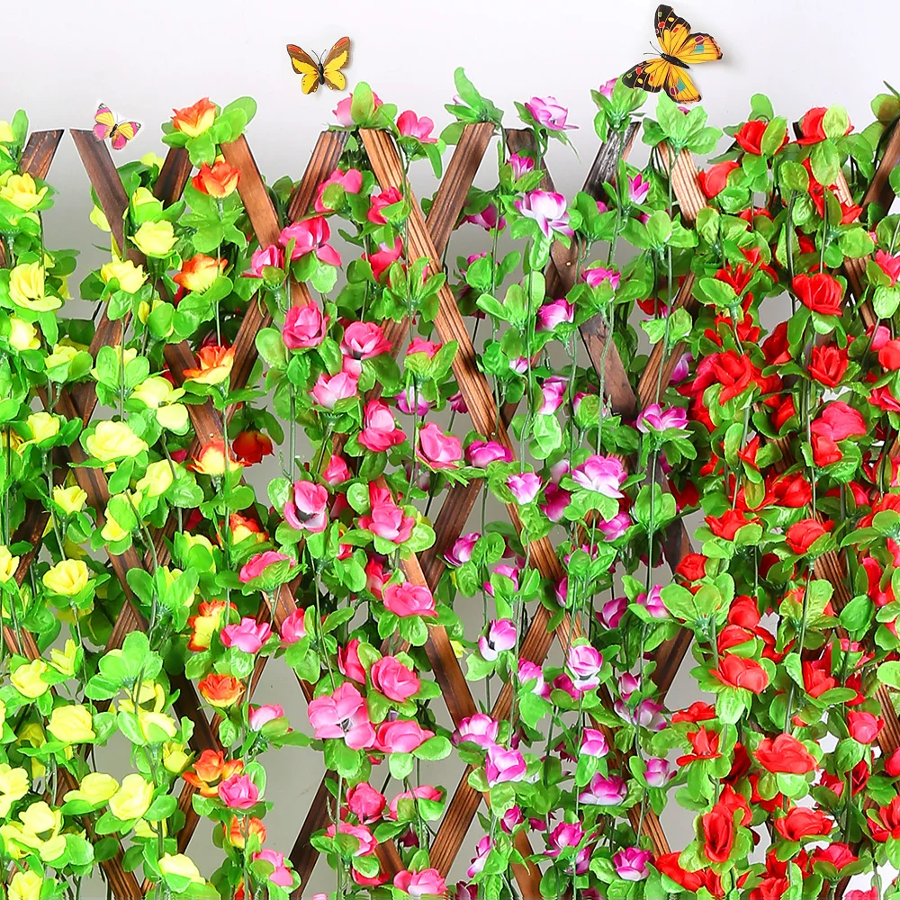 

New 8 Colors Stlying Artificial Plant Wedding Flower Vine Ivy Garland Vine Leaf Simulation Rattan Party Home Garden Hotel Decor