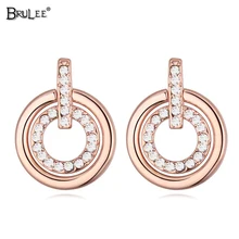 2017 Nueva Moda pendientes mujer moda Pendientes de cristal De Swarovski Elementos de cristal de Oro Rosa Pendientes de la joyería