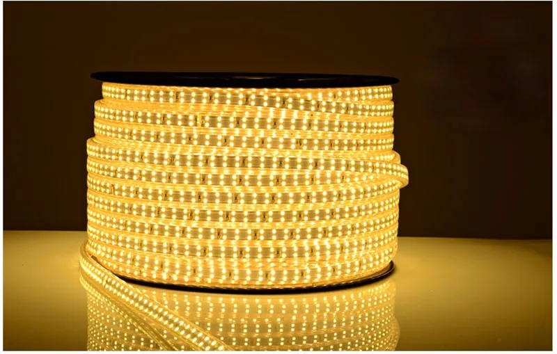 #Best Fanlive 20m lot SMD 5730 5630 120LEDS AC110V AC 220V LED Strip White Warm White Led Flexible Tape Light IP67 Free Power Plug