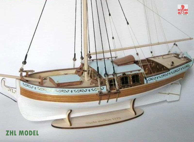 ZHL яхта Швеция 1770 модель корабль дерево