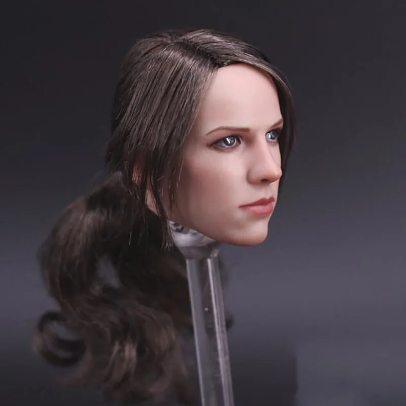1/6 Scale Head Sculpt Quiet Female Woman Long hair, white, sexy and ...