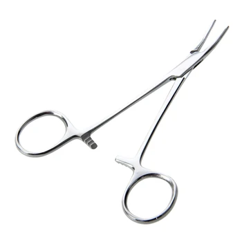 

New 5 inch Fishing Hemostat Locking Clamps Forceps Stainless Steel Curved Tip