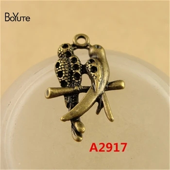 

BoYuTe (100 Pieces/Lot) 21*16MM Wholesale Diy Jewelry Parrot Pattern Antique Bronze Charms Pendant Making Bracelet Necklace