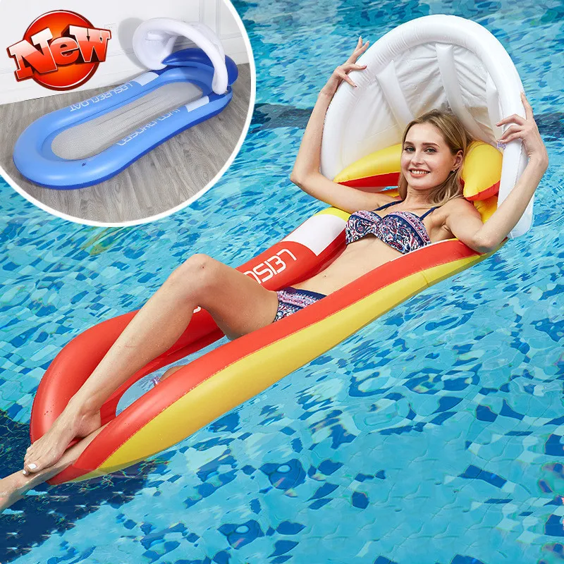 

Single Inflatable Floating Row Chair 150x75cm Pool Floats Beach Air Mattress Swimming Water Sports Floating Sleeping Bed Chair