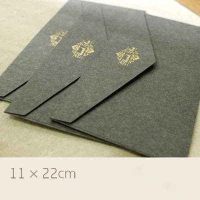 EZONE высококлассный деловой пригласительный конверт с печатным рисунком горячего тиснения Высокое качество крафт Бумажный Подарочный конверт кошелек конверт - Цвет: Черный