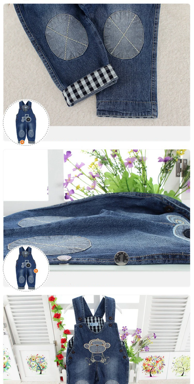 Infant Rompers baby pants denim overalls children spring braces Kids bebe pants boys girls trousers for toddler longs jeans (17)