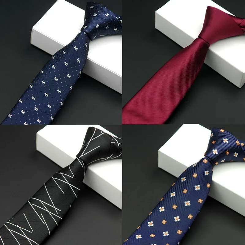 Mens High Fashion Nano Waterproof Black Skinny Neck Tie Slim Ties Narrow Neckties Jacquard 5.5 cm