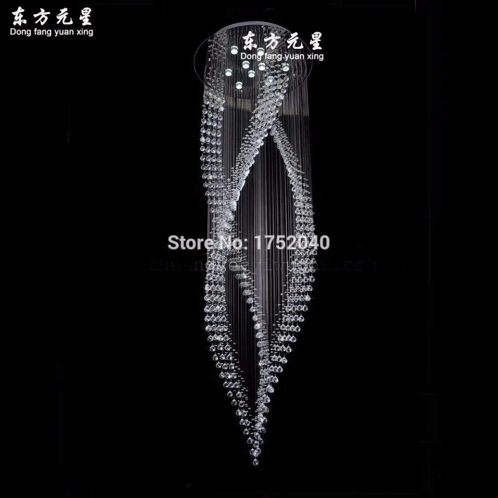 

crystal chandelier light spirals lustre chandelier crystal lamp for hotel project D80cm H250cm