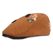 BINGYUANHAOXUAN Winter Outdoors Sun Hat Wool Knit Embroidered Beret Female Painters Newboy Cap Manual Nail Bead Flower Hat BINGYUANHAOXUAN Winter Outdoors Sun Hat Wool Knit Embroidered Beret Female Painters Newboy Cap Manual Nail Bead Flower Hat