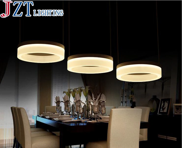 

ZYY Modern Led 3 Head Pendant Light 3 Color Dimming Minimalist Dining-Room Desk Lamp Acrylic Stainless Steel Base Creative Lamp