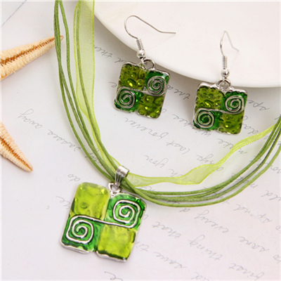 Design Colorful Jewelry sets Fashion Bohemian Rhinestone Geometric Chokers Necklaces Earrings set For Women Jewelry