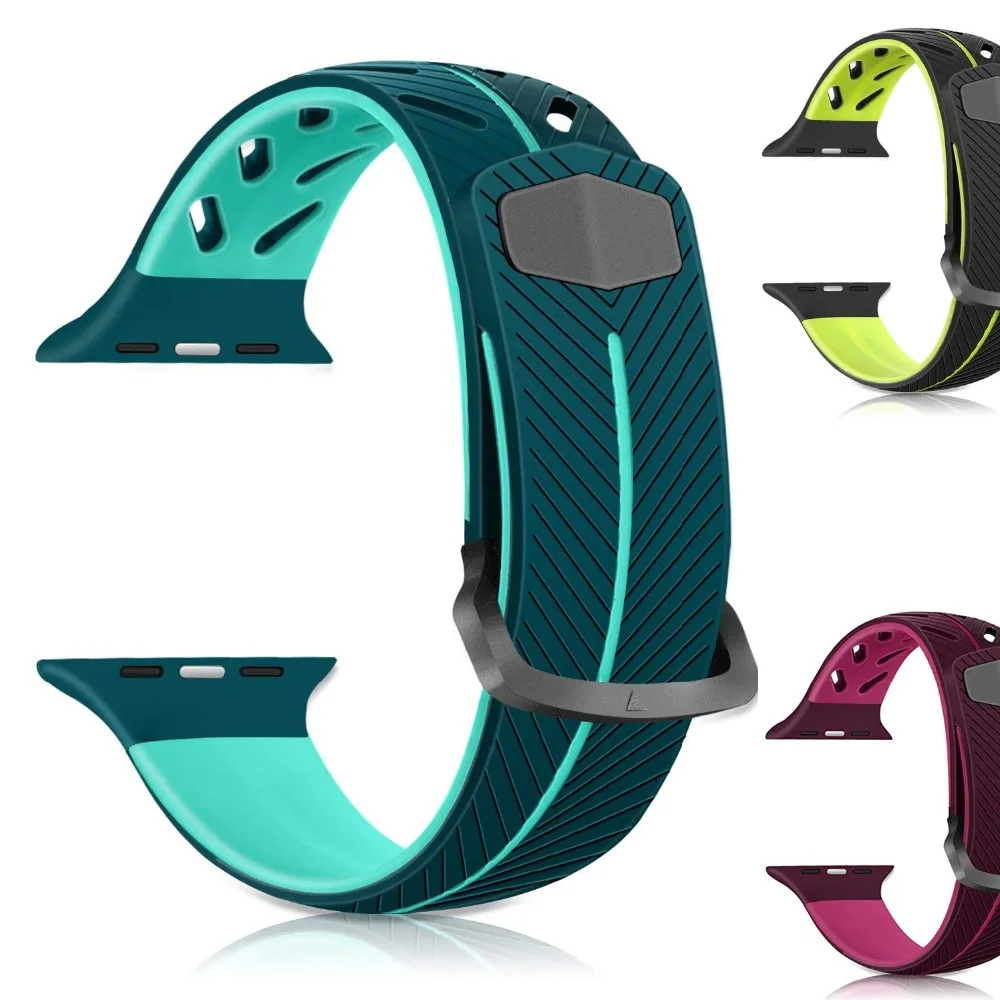 

Sport Soft Silicone Strap For Apple Watch Series 4 3 2 1 42mm 38mm Stylish Band Replacement Strap Wristband For iWatch Bands