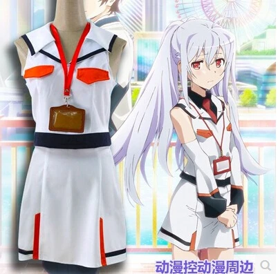

New Anime PLASTIC MEMORIES Cosplay Isla Halloween Daily Sweater Uniforms Full Set(Top+Skirts+Retaining sleeve)