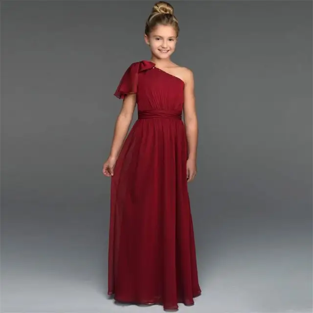 dark red flower girl dresses