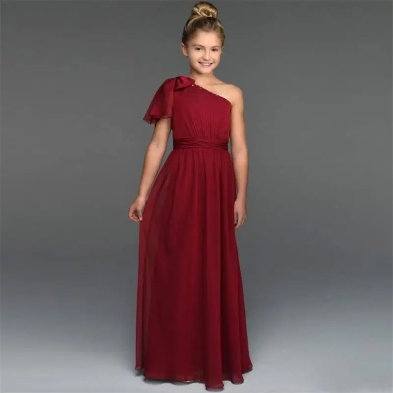 deep red flower girl dresses