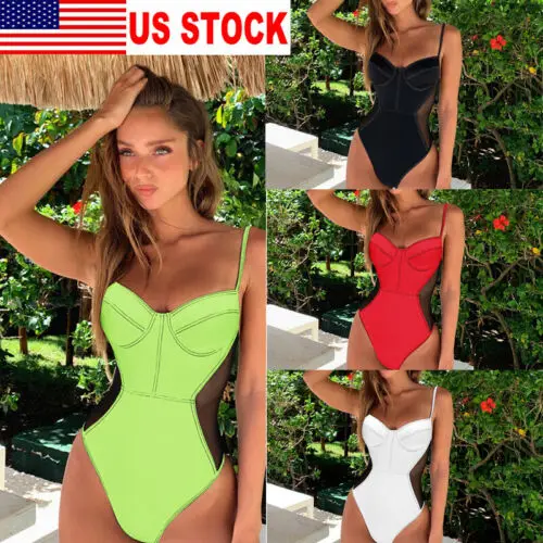 Американская Женская пляжная одежда купальный костюм Цельный купальник пуш-ап купальник бикини перевязка