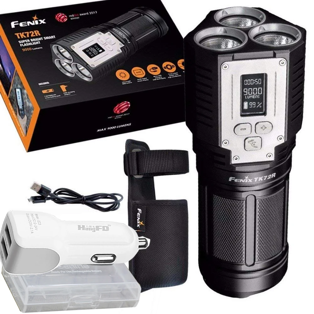 

2018 Fenix TK72R 9000 Lumen 3x CREE XHP70 LED Digital OLED Display Rechargeable Searchlight Flashlight