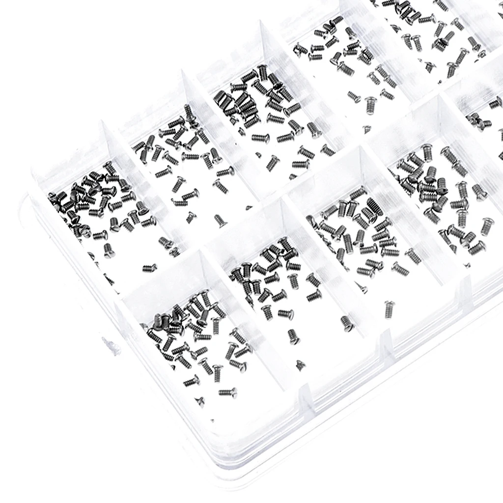 Stainless Steel Assorted 12 Size for Eyeglass Glasses Watch Screw Repair Parts for Watchmaker Supplies