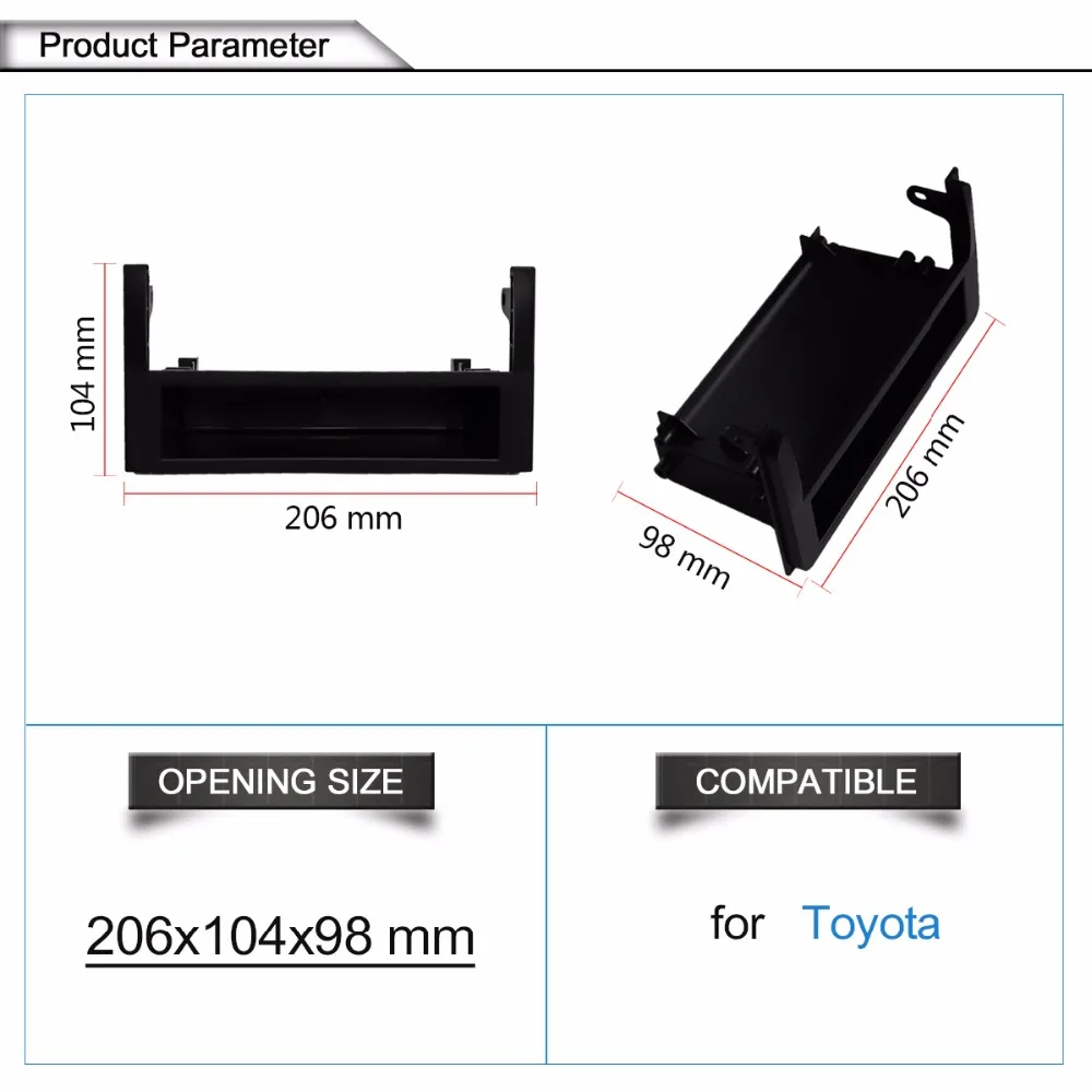 Автомобильный Радио Установка фасции отделка сторона для Toyota с карманом для хранения тире установка Монтажная Рамка комплект кронштейны