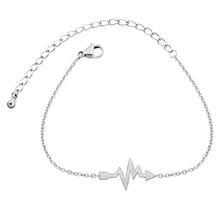 10 шт. медицинский браслет ЭКГ стетоскоп подвеска в виде сердечного ритма для женщин стрела пляж серфинг ручной работы Шарм волны дружеский подарок