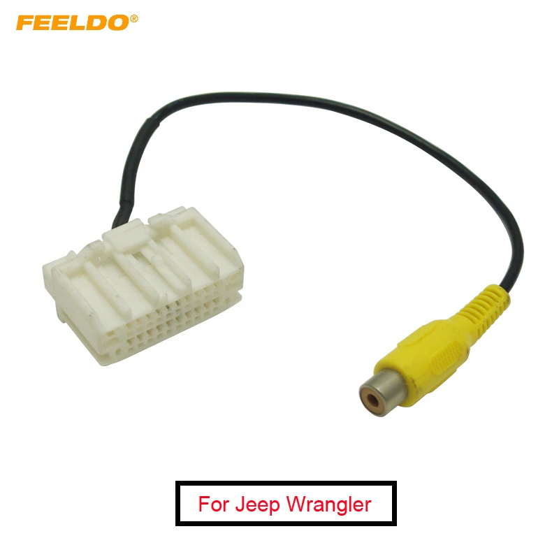 

FEELDO 1PC Car Parking Rear Camera Factory Display RCA Plug Reversing Video Cable For Jeep Wrangler 2007-2017