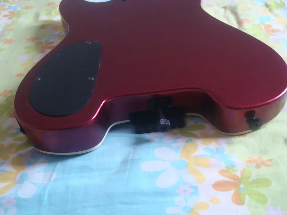 Красный специальный Steinberger на заказ без изголовья корпус из красного дерева цельная Шея дорожная гитара хорошее качество звукосниматель