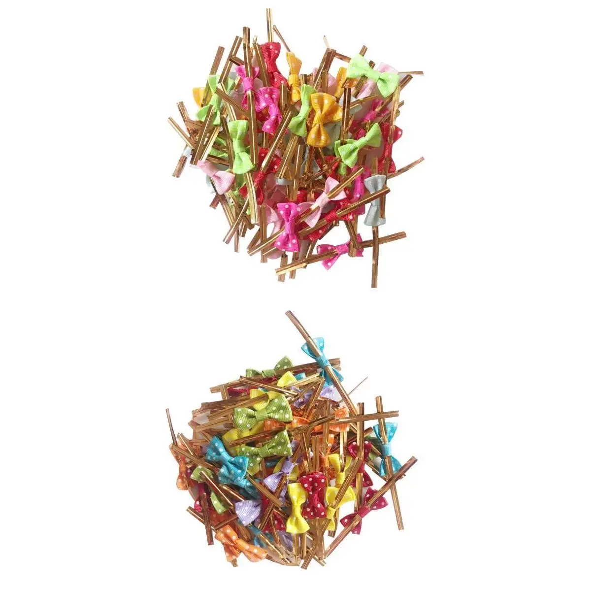 100pcs Cute Colored Bow Metallic Twist Tie For Bakery Candy Cello Bags Gifts DIY Card Making Art craft Projects Party Supplies