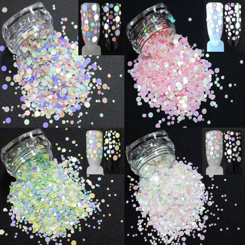 

8 Choices! Mix Sizes Rounds Shapes Sequins, Candy Colors Shining Slices 3D nail art glitters paillettes