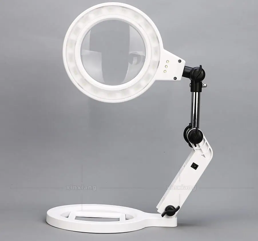 2X 5X 22pcs LED Lamps Desktop LED Illuminated Magnifier Table Lamp