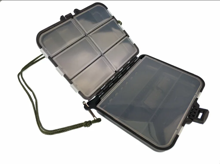 120 мм черная коробка для рыболовных принадлежностей, пластиковая коробка для рыболовных снастей, коробка для хранения рыболовных снастей