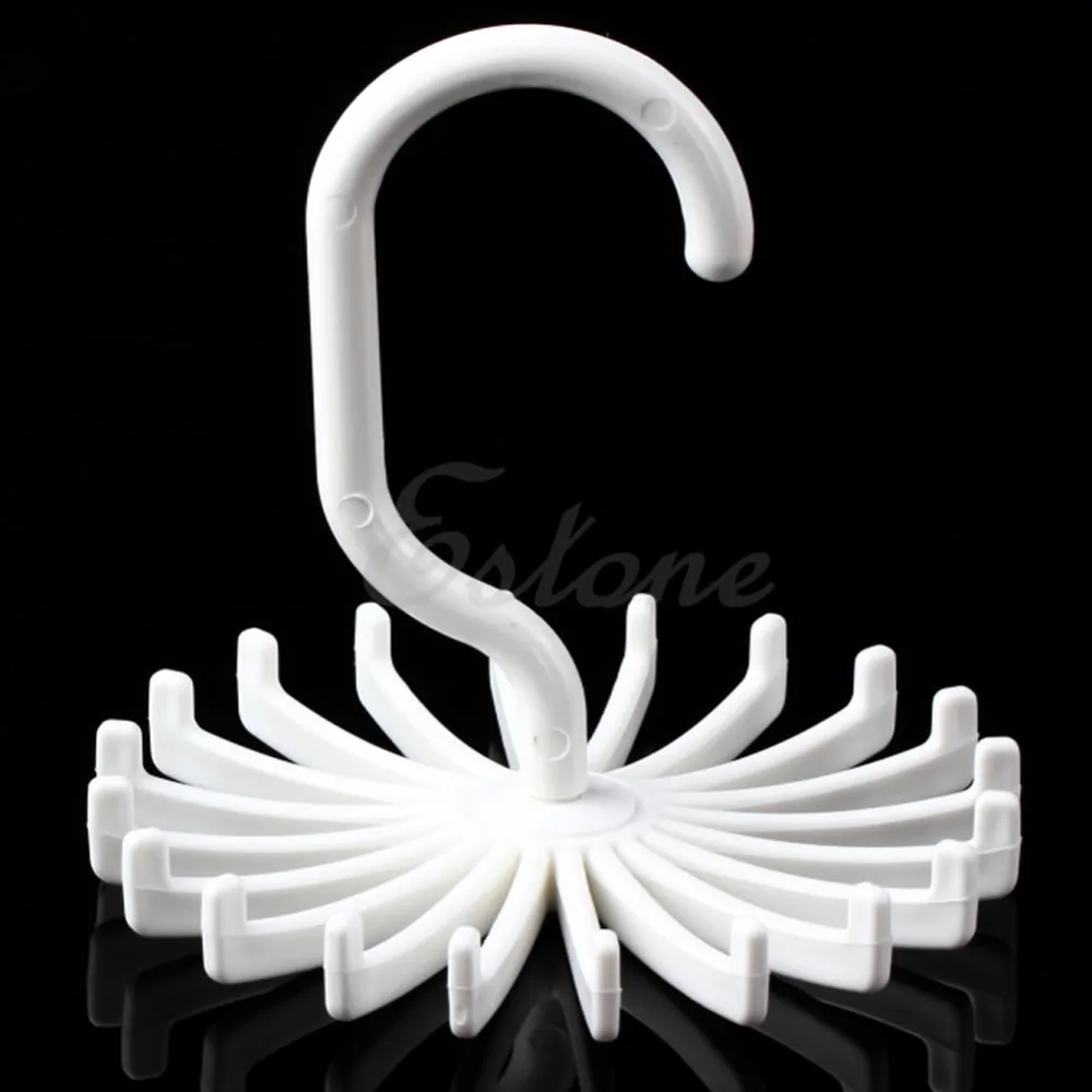 

360degree Rotation Belts Rack Adjustable Ties Hanger 20 Hooks Scarves Scarf Organizer Z07 Drop Shipping