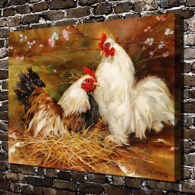 C X14 Rooster Hen Animals Natural Scenery Hd Canvas Print Home C X14 Rooster Hen Animals Natural Scenery Hd Canvas Print Home Decoration Living Room Bedroom Wall