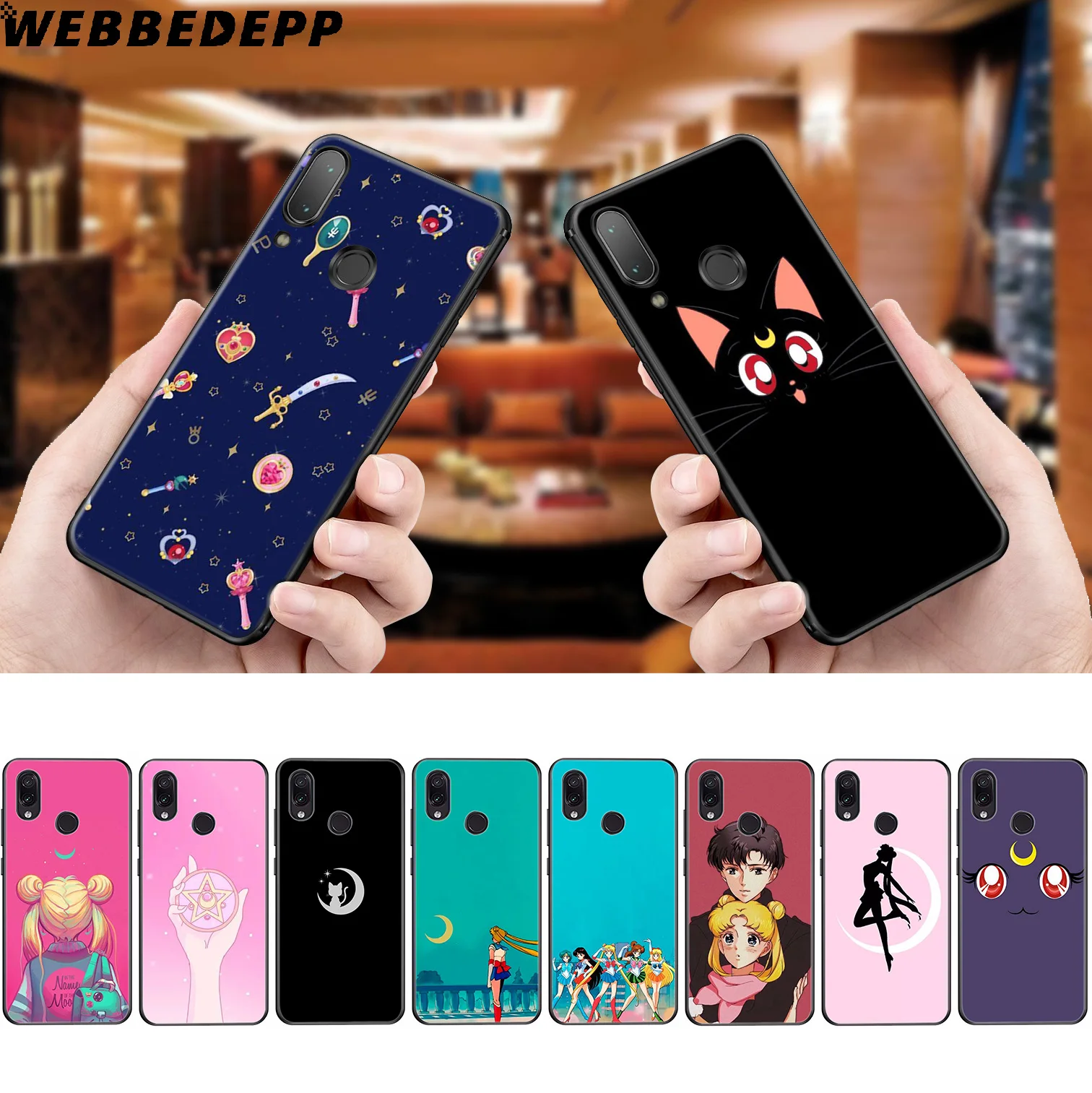 

WEBBEDEPP Sailor Moon Anime Soft Case for Xiaomi Redmi K20 7A 4A 4X 5 5A 6 6A S2 Note 8 4 4X 5 6 5A 7 Pro Plus Prime