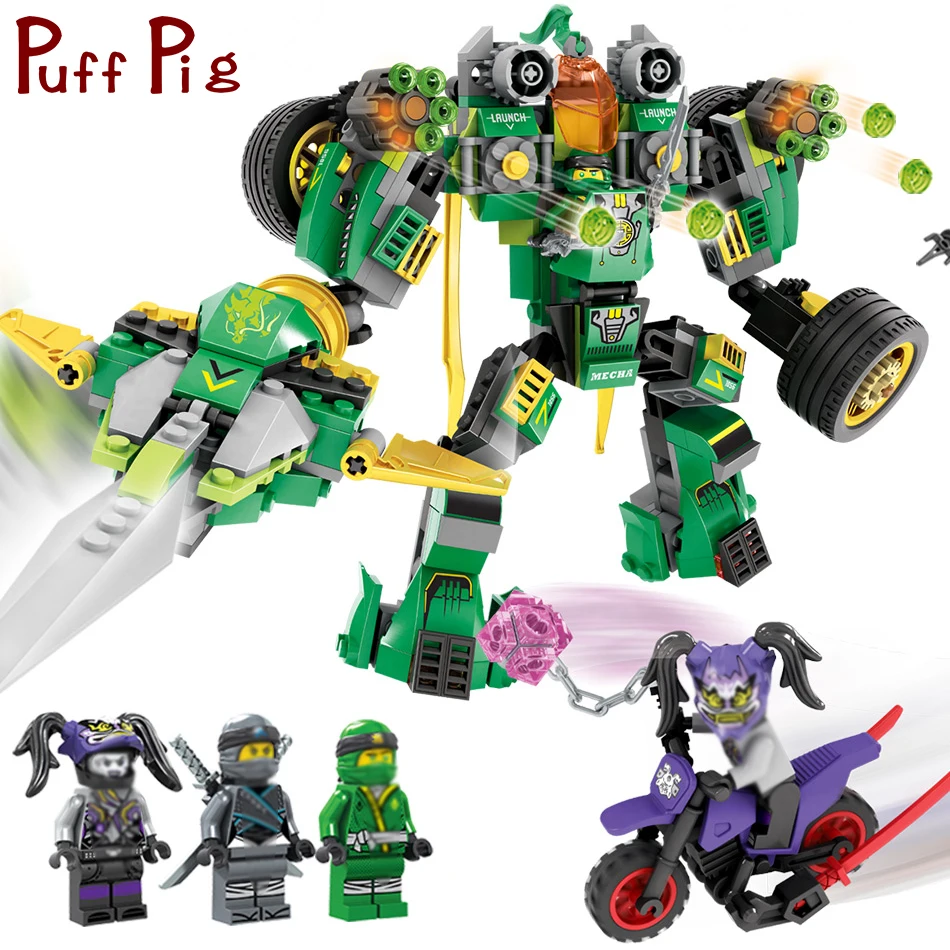 

509pcs Lloyd's Nightcrawler Car Transformation Mecha Robot Figures Building Blocks Compatible Legoed Ninjagoes City Children Toy