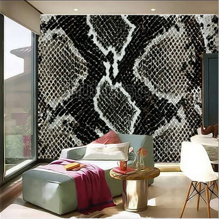 Пользовательские 3D фрески змеиной кожи бумага с узором в виде кожи рептилии papel де parede, гостиной диван стены спальни обои