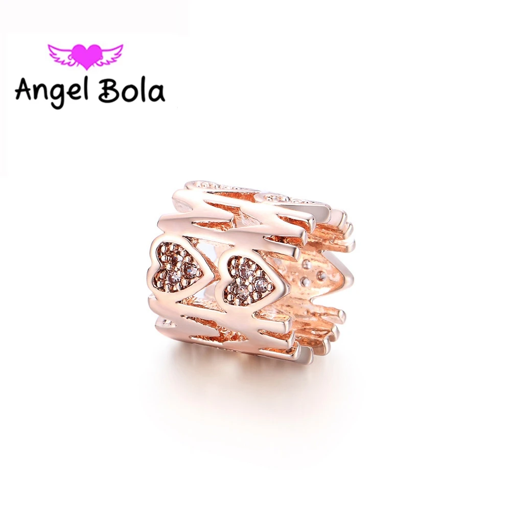 

Women Endless Charms DIY Jewelry For Lovers Gift 2017 Endless Bracelet With CZ Copper Slide Bead Hollow Charms 3 Colors EP-072
