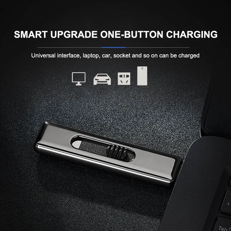 Электронная USB Зажигалка из цинкового сплава подзаряжаемая WilndProof мужские