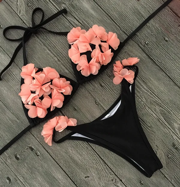 pink flower bathing suit