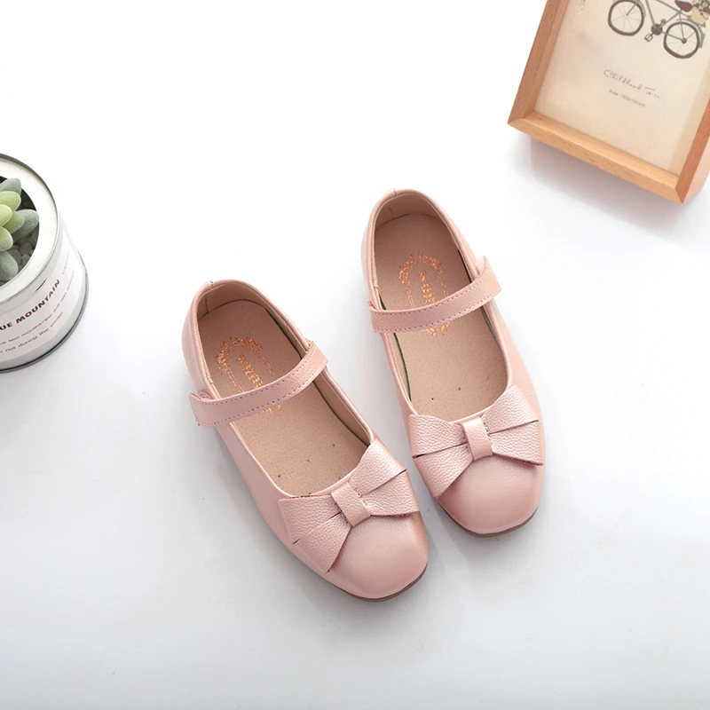 WUMA 2017 KIDS spring autumn child pink flat genuine leather toddler