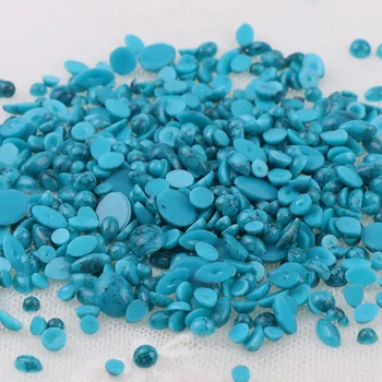 

200Pcs 4 Colors Imitation Turquoise Resin Stone Marble Pattern Nail Art Decorations 3D DIY Nail Stickers Jewelry