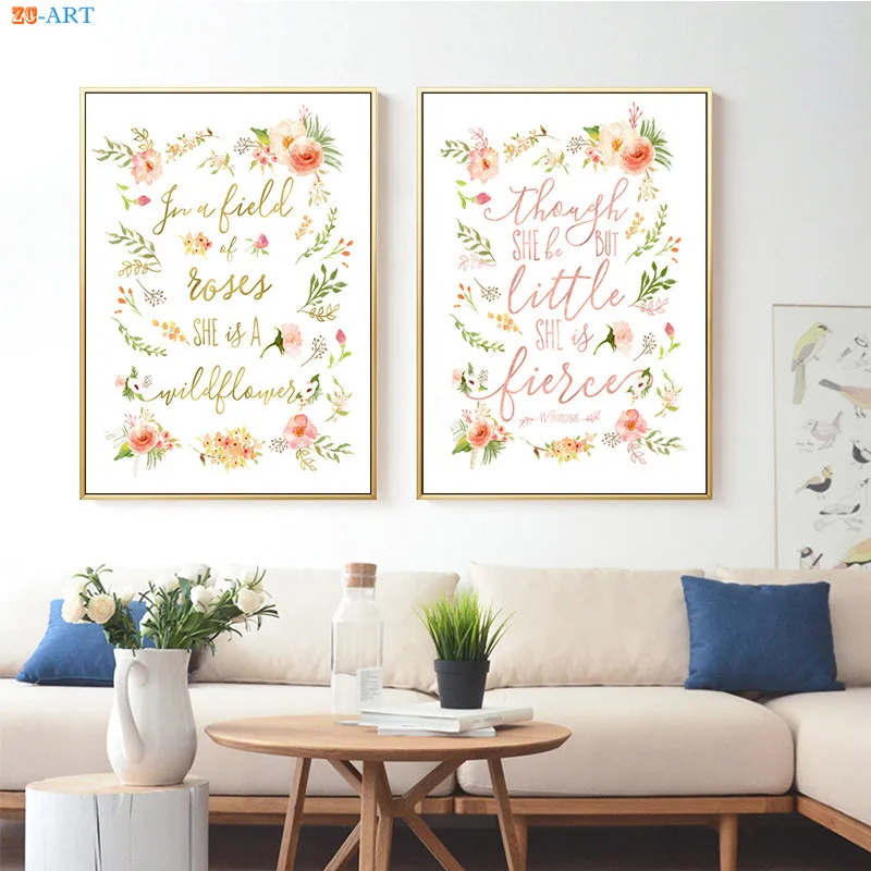 Us 4 44 26 Off Fl Peach Pink Poster Watercolor Painting Canvas Quotes Prints Nursery Wall Art Baby Room Home Decoration In Us 4 44 26 Off Fl Peach Pink Poster Watercolor Painting Canvas Quotes Prints Nursery Wall Art Baby Room Home Decoration In