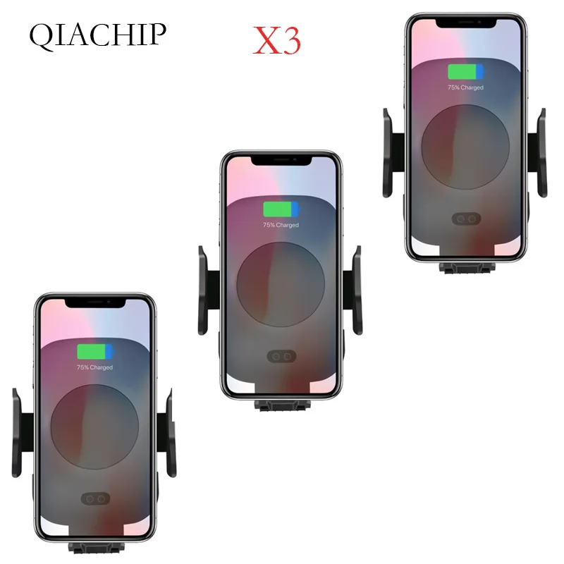 

3PCS Car Wireless Charger Auto Infrared Sensor For iPhone X XS For Samsung Note 9 Automatic Wireless Charger Car Phone Air Vent