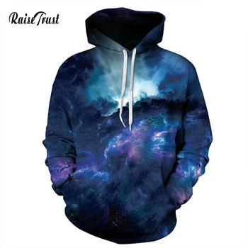 

Raise Trust Novelty Couple Sweatshirts For Men Women Print Stars Nebula Hooded 3d Space Galaxy Street Wear Hoodies tops