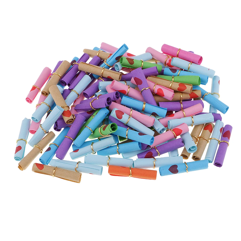 100 Pieces Message Wish Paper Scrolls for Wish Bottle Charms Party Favors Christmas Tree Wish Tree Hanging Decoration DIY Craft