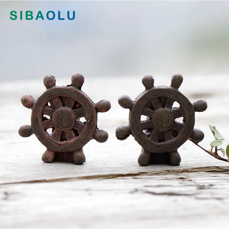 

2pc small boat Rudder Miniature Figurine DIY House Accessories Doll building home Decoration Simulation plastic Play house toys