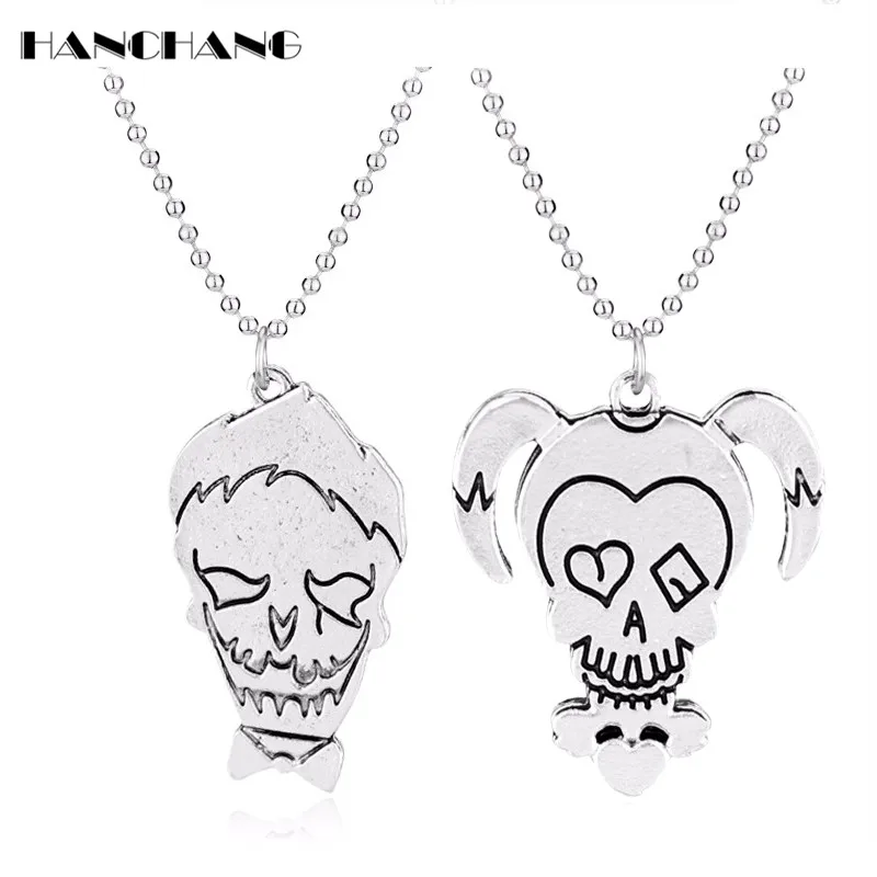 Movie Jewellery Suicide Squad Joker Necklace Women Men Couples