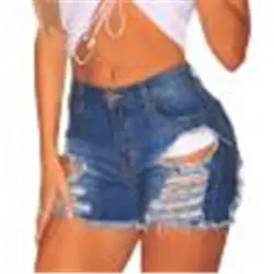 2019 летние джинсовые короткие женские шорты со средней посадкой рваные эластичные рваные джинсы узкие шорты #3,28